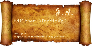 Hübner Afrodité névjegykártya